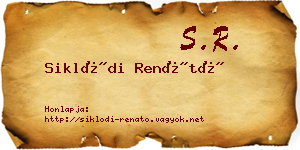 Siklódi Renátó névjegykártya