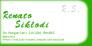 renato siklodi business card